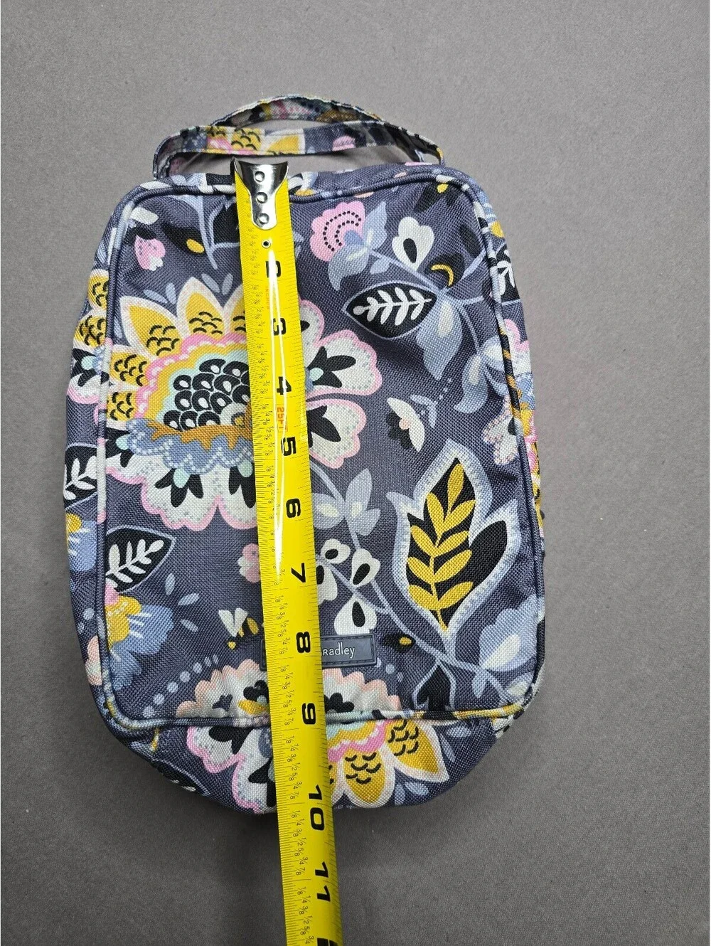 Vera Bradley Floral Insulated Lunch Bag Navy Pink Yellow Double Zip Handle
